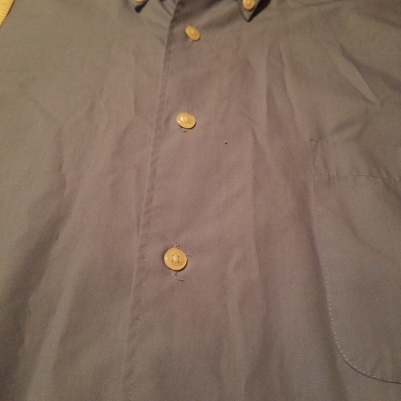 Izod Mens Size XXL Dress Shirt Blue Button Down Silky Poplin Long Sleeve - Picture 6 of 10